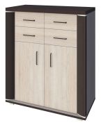 Kommode Aitape 47, Farbe: Sonoma Eiche dunkel / Sonoma Eiche hell - Abmessungen: 105 x 90 x 40 cm (H x B x T)