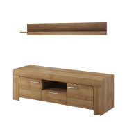 TV-Unterschrank mit einen Wandregal Totnes 12, Farbe: Eiche Riviera - Abmessungen: 50 x 155 x 47 cm (H x B x T)