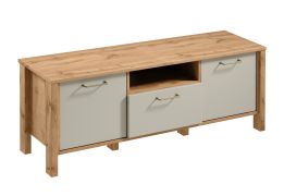 TV-Unterschrank Braianik 12 in Eiche Wotan / Beige, Füße: 36 mm, Griff aus Metall, 1 Ablegefach, 2 Türen, 2 Fächer, 1 Schublade, 49 x 138 x 40 cm