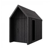 Gartenhaus mit Satteldach | 1 Fenster | Schwarz | Grundfläche: 4,64 m² | Skandinavischer Style | Fichtenholz | Malmö 06 | Außenmaße: 162,4 x 285,7 cm