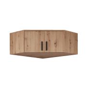 Schrankaufsatz für Fafe 08 | Eiche Artisan | 2 Türen | Soft Close | Holzoptik | 40 x 91 x 91 cm | ausreichend Platz | Griffe: schwarzfarben | eckig