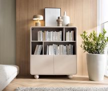 Highboard / Kommode Denali 05 | Farbe: Kaschmir | Maße: 108 x 39 x 121 | 2 Türen | 8 Fächer | ABS-Schutzkanten | Push-to-open