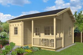Gartenhaus Madrisa 02 inkl. Fußboden - 70 mm Blockbohlenhaus, Grundfläche: 27,6 m², Satteldach