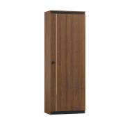 Schrank Mojokerto 22, Farbe: Walnuss / Schwarz - Abmessungen: 194 x 70 x 39 cm (H x B x T)