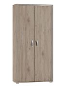 Schrank Cianjur 11, Farbe: Eiche / Weiß - Abmessungen: 209 x 90 x 40 cm (H x B x T)