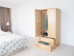 Kleiderschrank Massivholz natur 010 - 190 x 90 x 60 cm (H x B x T)