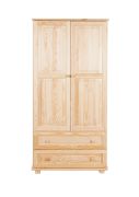 Kleiderschrank Massivholz natur 010 - Abmessung 190 x 80 x 60 cm (H x B x T)