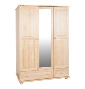 Kleiderschrank Holz natur 019 - Abmessung 190 x 120 x 60 cm (H x B x T)