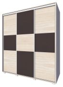 Schiebetürenschrank / Kleiderschrank Rabaul 37, Farbe: Sonoma Eiche hell / Sonoma Eiche dunkel - Abmessungen: 210 x 170 x 60 cm (H x B x T)