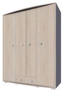 Drehtürenschrank / Kleiderschrank Rabaul 22, Farbe: Sonoma Eiche - Abmessungen: 200 x 165 x 55 cm (H x B x T)