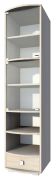 Vitrine Rabaul 33, Farbe: Sonoma Eiche - Abmessungen: 200 x 49 x 40 cm (H x B x T)
