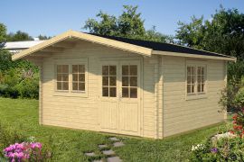 Gartenhaus Schatzbichl 03 inkl. Fußboden - 70 mm Blockbohlenhaus, Grundfläche: 23 m², Satteldach