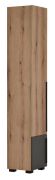 Drehtürenschrank/ Kleiderschrank Burgos 02, Farbe: Eiche / Grau - 215 x 40 x 38 cm (H x B x T)