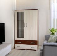 Vitrine Cikupa 24, Farbe: Nuss / Ulme - Abmessungen: 190 x 90 x 40 cm (H x B x T)