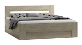 Einzelbett mit Stauraum, Liegefläche 140 x 200 cm, in Eiche Sonoma, inkl. aufklappbarem Lattenrost, modernes Gästebett, robust und stabil