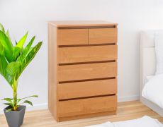 Kommode Kebumen 22, Farbe: Erle - Abmessungen: 102 x 65 x 42 cm (H x B x T)