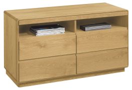 TV-Unterschrank Fazenda 10, Farbe: Natur, Eiche teilmassiv – 69 x 119 x 51 cm (H x B x T)
