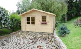 Steiner Shopping Gartenhaus R12 - 44 mm Blockbohlenhaus, Grundfläche: 13,90 m², Satteldach