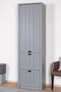 Schrank Segnas 08, Farbe: Grau - 198 x 62 x 42 cm (H x B x T)