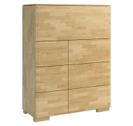 Kommode "Lipik" 06, Eiche, teilmassiv - Abmessungen: 131 x 102 x 43 cm (H x B x T)