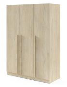 3-türiger Kleiderschrank | Farbe: Eiche Cremona |mit 2 Schubladen | 1 Kleiderstange | 150 x 61 x 210 cm | 6 Einlegeböden | ABS-Kanten | Edegem 02