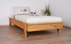 Einzelbett / Gästebett Otago 03 Wildeiche massiv geölt - Liegefläche: 90 x 200 cm (B x L)