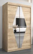 Schiebetürenschrank / Kleiderschrank Alphubel 02 mit Spiegel, Farbe: Eiche Sonoma - Abmessungen: 200 x 120 x 62 cm ( H x B x T)