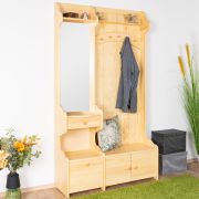 Garderobe Kiefer massiv Vollholz natur 29A - Abmessung 200 x 113 x 35 cm