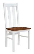 Stuhl Gyronde 10, Buche massiv Vollholz, Weiß/Walnuss - 94 x 43 x 44 cm (H x B x T), für jeden Raum passend