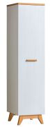 Drehtürenschrank / Kleiderschrank Panduros 02, Farbe: Kiefer Weiß / Eiche Braun - Abmessungen: 185 x 45 x 52 cm (H x B x T)