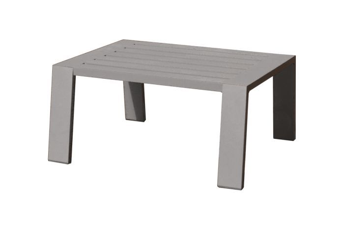 Outdoortisch Neapel aus Aluminium, Farbe: graualuminium, 530 x 530 x 280 mm, Tischplatte aus Alulatten, robust trotz geringem Gewicht, pulverbeschichtet