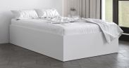 Bett mit schlichten Design Dufourspitze 04, Farbe: Weiß - Liegefläche: 120 x 200 cm (B x L)