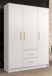Moderner Kleiderschrank mit viel Stauraum Similaun 13, Farbe: Weiß matt - Abmessungen: 202 x 153 x 40 cm (H x B x T), mit 10 Fächern und zwei Schubladen