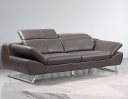 Echtleder Premium Couch Safona, 3-Sitz Sofa, Farbe: Nougat