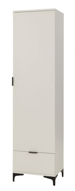 Drehtürenschrank / Kleiderschrank "Kandalica" 06, Farbe: Weiß - Abmessungen: 195 x 50 x 40 cm (H x B x T)