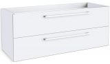 Waschtischunterschrank Rajkot 26 mit Siphonausschnitt, Farbe: Weiß glänzend – 50 x 119 x 45 cm (H x B x T)