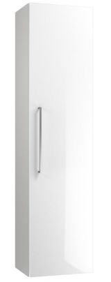 Badezimmer - Hochschrank Noida 54, Farbe: Weiß glänzend – Abmessungen: 138 x 35 x 25 cm (H x B x T)