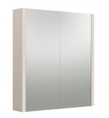 Badezimmer - Spiegelschrank Malegaon 03, Farbe: Beige – Abmessungen: 65 x 58 x 12 cm (H x B x T)