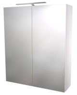 Badezimmer - Spiegelschrank Nadiad 06, Farbe: Weiß glänzend – 70 x 60 x 14 cm (H x B x T)
