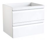 Waschtischunterschrank Bikaner 01 mit Siphonausschnitt, Farbe: Weiß glänzend – 50 x 59 x 45 cm (H x B x T)