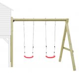 Anbau-Doppelschaukel 02 für Kinderspielhaus - Abmessungen: 240 x 190 cm (L x B)
