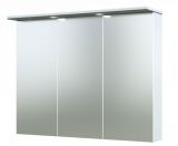 Bad - Spiegelschrank Bijapur 10, Farbe: Grau glänzend – 73 x 91 x 14 cm (H x B x T)
