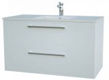 Waschtischunterschrank Bijapur 21, Farbe: Weiß glänzend – 50 x 92 x 47 cm (H x B x T)