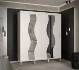 Kleiderschrank mit eleganten Design Jotunheimen 223, Farbe: Weiß - Abmessungen: 208 x 180,5 x 62 cm (H x B x T)