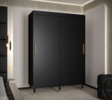 Kleiderschrank im modernen Design Jotunheimen 234, Farbe: Schwarz - Abmessungen: 208 x 150,5 x 62 cm (H x B x T)