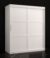 Schlichter Kleiderschrank mit fünf Fächern Liskamm 09, Farbe: Weiß matt - Abmessungen: 200 x 150 x 62 cm (H x B x T), mit genügend Stauraum