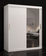 Schlichter Kleiderschrank mit einer Spiegeltür Balmenhorn 33, Farbe: Weiß matt - Abmessungen: 200 x 150 x 62 cm (H x B x T), mit genügend Stauraum