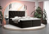 Schlichtes Einzelbett mit weichen Veloursstoff Pirin 17, Farbe: Schwarz - Liegefläche: 140 x 200 cm (B x L)