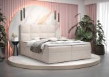 Einzelbett mit Stauraum Pirin 46, Farbe: Beige - Liegefläche: 140 x 200 cm (B x L), mit weichen Veloursstoff