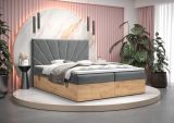 Außergewöhnliches Doppelbett mit Stauraum Pilio 29, Farbe: Grau / Eiche Golden Craft - Liegefläche: 180 x 200 cm (B x L)